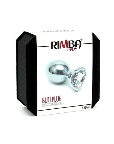 Rimba - Buttplug Small Met Kristal In hartvorm - Transparant