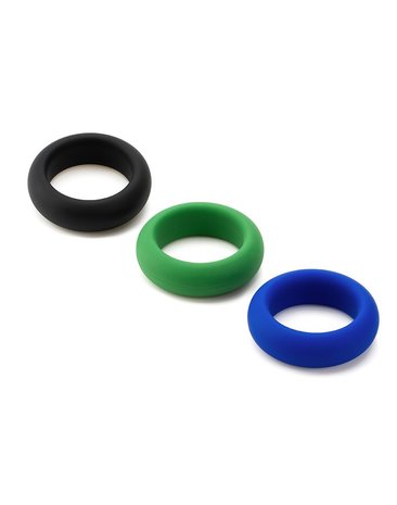 Je Joue C-Ring Min/Med/Max Stretch Siliconen Cockring Set - blauw/groen/zwart