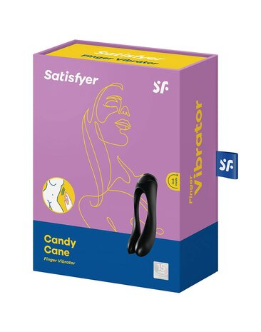 Satisfyer - Candy Cane Vinger Vibrator - zwart