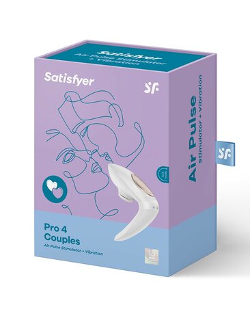 Satisfyer - Pro 4 Luchtdruk vibrator Koppels - Wit/Brons