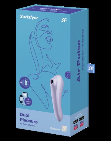 Satisfyer - Dual Pleasure - Luchtdruk en G-spot Vibrator - Met Bluetooth En App Control - Lila