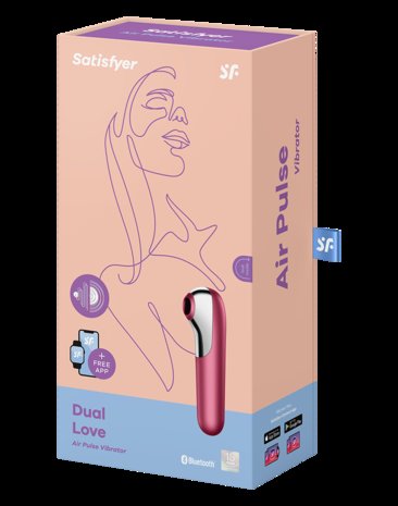 Satisfyer - Dual Love - Vibrerende Luchtdruk Vibrator - Met Bluetooth En App Control - Rood