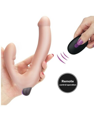 Lovetoy - iJoy Dubbele Vibrerende Dildo Met Afstandsbediening - Lichte Huidskleur