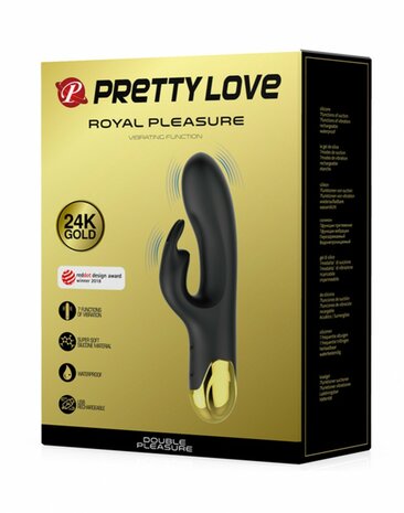 Pretty Love - Royal Pleasure Double Pleasure Vibrator - Zwart/Goud