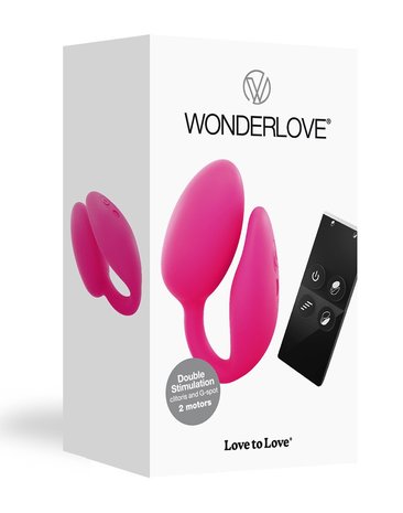 Love to Love Wonderlove Partnervibrator met 2 motoren en afstandsbediening - roze