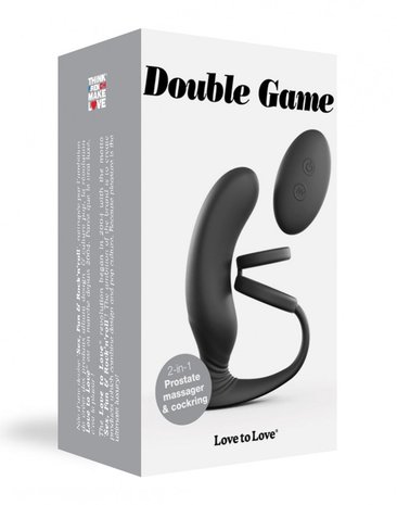 Love to Love Double Game remote control prostaatvibrator met cockring