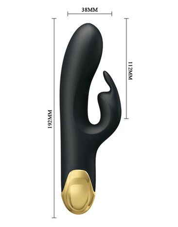 Pretty Love - Royal Pleasure Double Pleasure Vibrator - Zwart/Goud