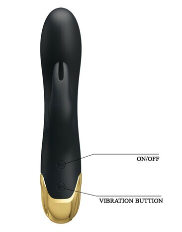 Pretty Love - Royal Pleasure Double Pleasure Vibrator - Zwart/Goud