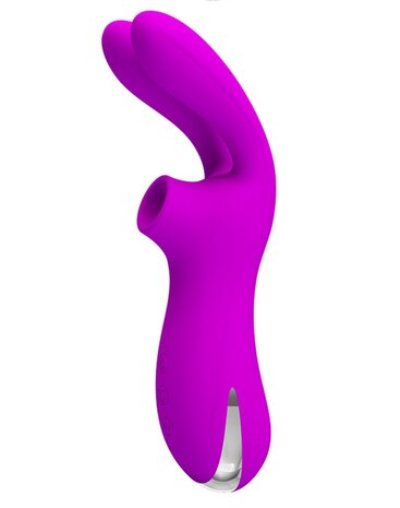 Pretty Love Dubbele Oortjes Vibrator met Clitoris Zuiger Ralap - roze