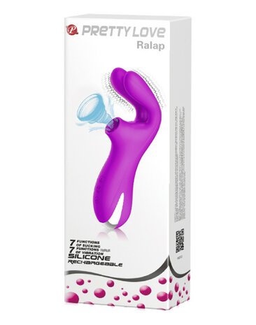 Pretty Love - Dubbele Oortjes Vibrator Met Clitoris Zuiger Ralap - Roze