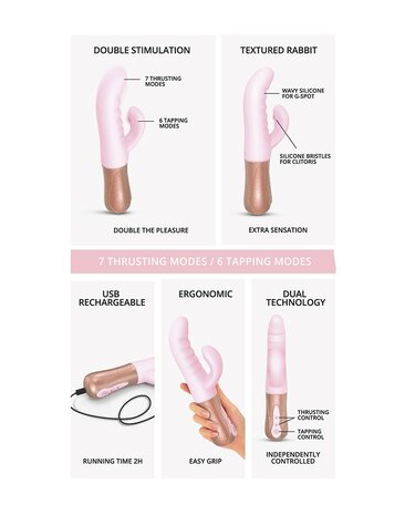 Love to Love - Sassy Bunny - Rabbit Vibrator met Tapping Functie - Lichtroze