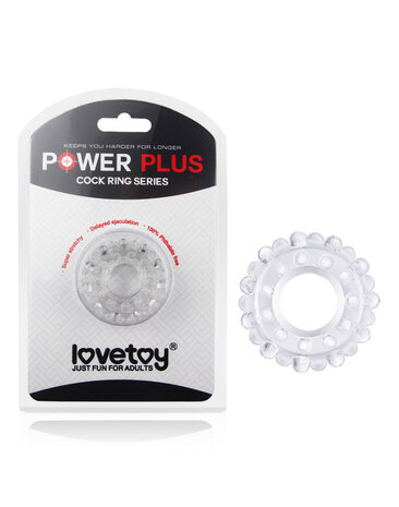 Lovetoy - Powerplus flexibele Cockring nopjes - Transparant