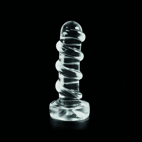 Dark Crystal - Extra Grote Geribbelde Anaal Dildo 27,5 x 7,3 cm - Transparant