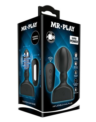 Mr. Play - Opblaasbare anaal plug - zwart