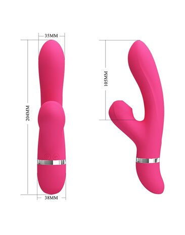 Pretty Love - Tarzan Vibrator Met ZuigFunctie WILLOW - Roze