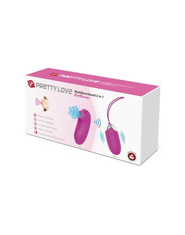 Pretty Love Vibrerend Eitje plus Luchtdruk Vibrator ORTHUS - roze