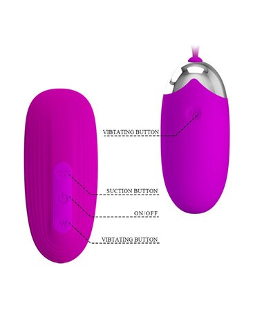 Pretty Love Vibrerend Eitje plus Luchtdruk Vibrator ORTHUS - roze