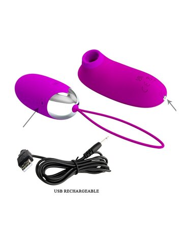 Pretty Love Vibrerend Eitje plus Luchtdruk Vibrator ORTHUS - roze