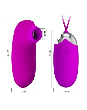 Pretty Love Vibrerend Eitje plus Luchtdruk Vibrator ORTHUS - roze