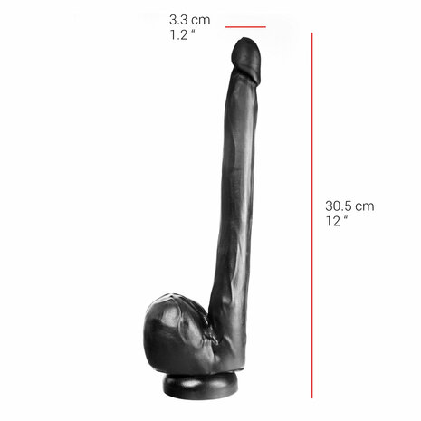 515 line - Dildo - 30.5 x 3.3 cm - Met Zuignap - Zwart