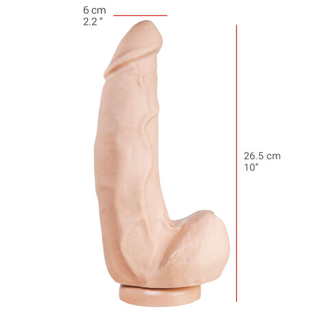 515 line - Dildo - Met Zuignap 26.5 x 6 cm - Lichte Huidskleur