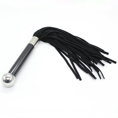 Kiotos Leather - Flogger met acryl handvat - zwart