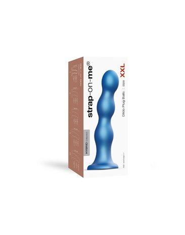 Strap-On-Me Dildo Plug Balls - metallic blauw - maat XXL