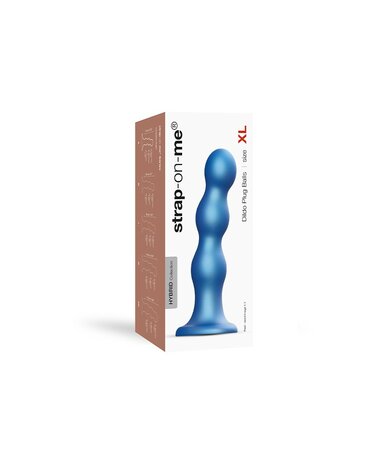 Strap-On-Me Dildo Plug Balls - metallic blauw - maat XL