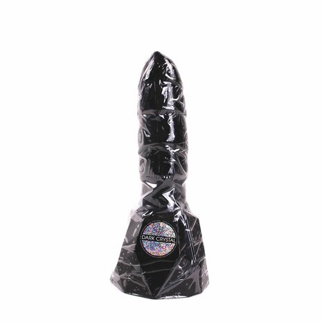 Dark Crystal Dildo met extra zware voet 20 x 7 cm - zwart