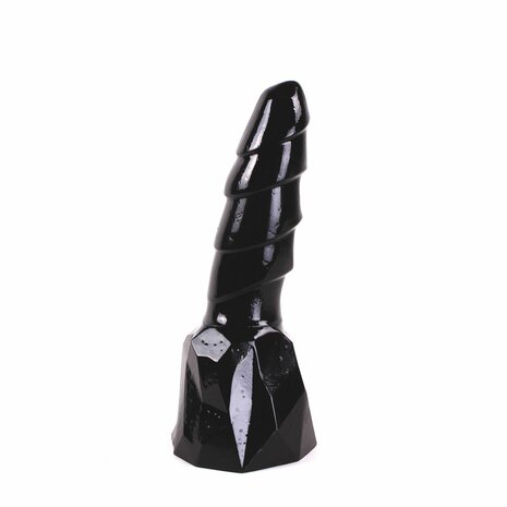 Dark Crystal Dildo met extra zware voet 20 x 7 cm - zwart