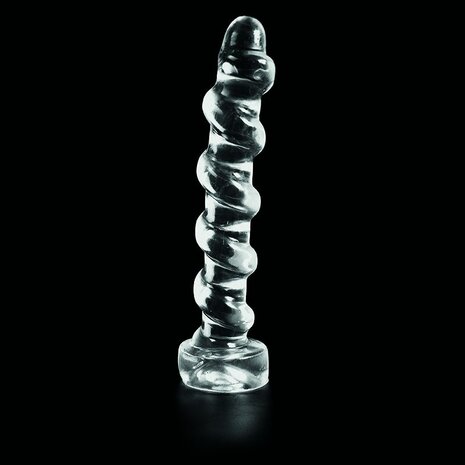 Dark Crystal - Extra Grote Geribbelde Anaal Dildo 33 x 5 cm - Transparant