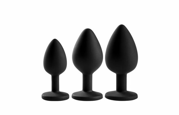 Elegante Buttplug Set 3 stuks - zwart