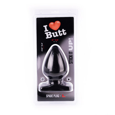 I Love Butt Bolvormige Buttplug - L - zwart