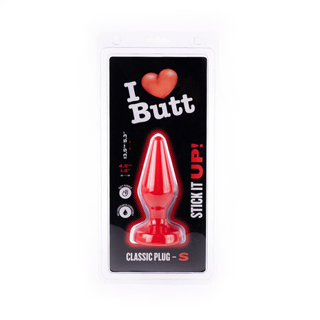 I Love Butt - Klassieke Buttplug - S - rood