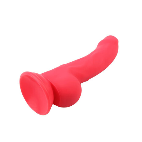 Deluxe Pure Nature Neo Colours Siliconen Dildo 23 x 4.1 cm - rood