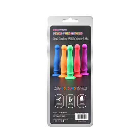 Deluxe Pure Nature Neo Colours Siliconen Dildo 26.5 x 5.1 cm - paars