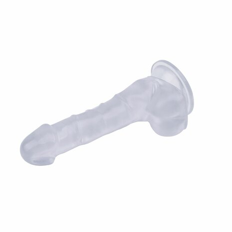 Dildo met zuignap 19,5 cm x 3 cm - transparant