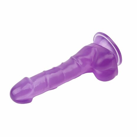 Dildo met zuignap 19,5 cm x 3 cm - paars