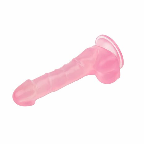 Dildo met zuignap 19,5 cm x 3 cm - roze