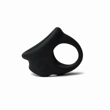 Sport Fucker Liquid Siliconen Cock Chute Rekbare Ballstretcher - zwart