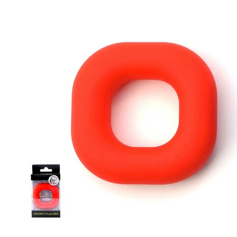 Sport Fucker Liquid Siliconen Big Boner Elastische Cockring - rood