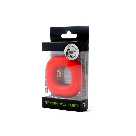 Sport Fucker Liquid Siliconen Big Boner Elastische Cockring - rood