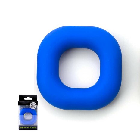 Sport Fucker Liquid Siliconen Big Boner Elastische Cockring - blauw