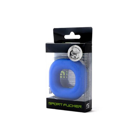 Sport Fucker Liquid Siliconen Big Boner Elastische Cockring - blauw