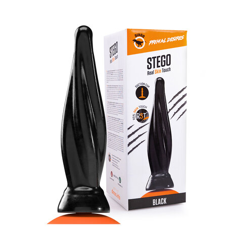 Dinoo Primal Desires Extra Grote Anaal Dildo met Zuignap Stego 33 x 8 - zwart