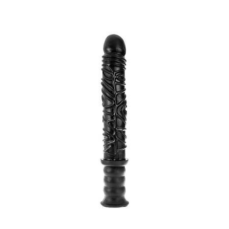 Dinoo - Extreme XXL Dildo Met Handvat - Damocles - 42,5 x 4,5 cm - Zwart