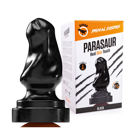 Dinoo Primal Desires Extra Grote Dildo met Zuignap Parasaur - zwart