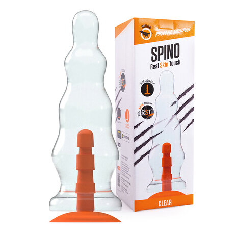 Dinoo - Primal Desires - Extra Grote Dildo met Zuignap Spino - transparant