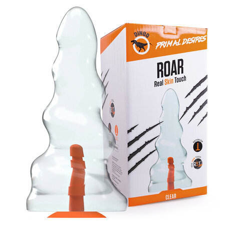 Dinoo Primal Desires Extra Grote Dildo met Zuignap Roar - transparant