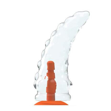 Dinoo Primal Desires Extra Grote Dildo met Zuignap Acro - transparant